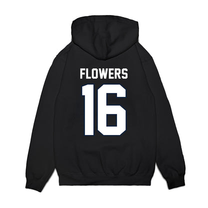 UConn - NCAA Football : Kamren Flowers - Vintage Helmet Premium Hooded Sweatshirt-1
