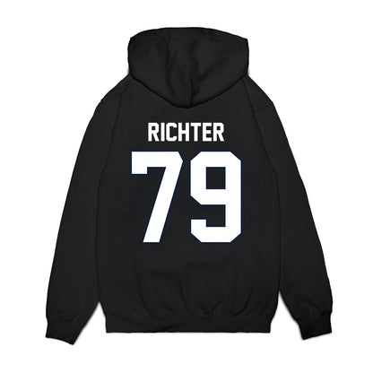 UConn - NCAA Football : Christian Richter - Vintage Helmet Premium Hooded Sweatshirt-1