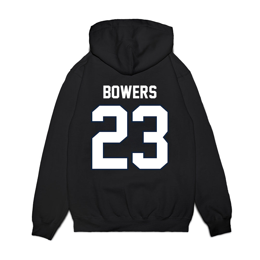 UConn - NCAA Football : Cyncir Bowers - Vintage Helmet Premium Hooded Sweatshirt-1
