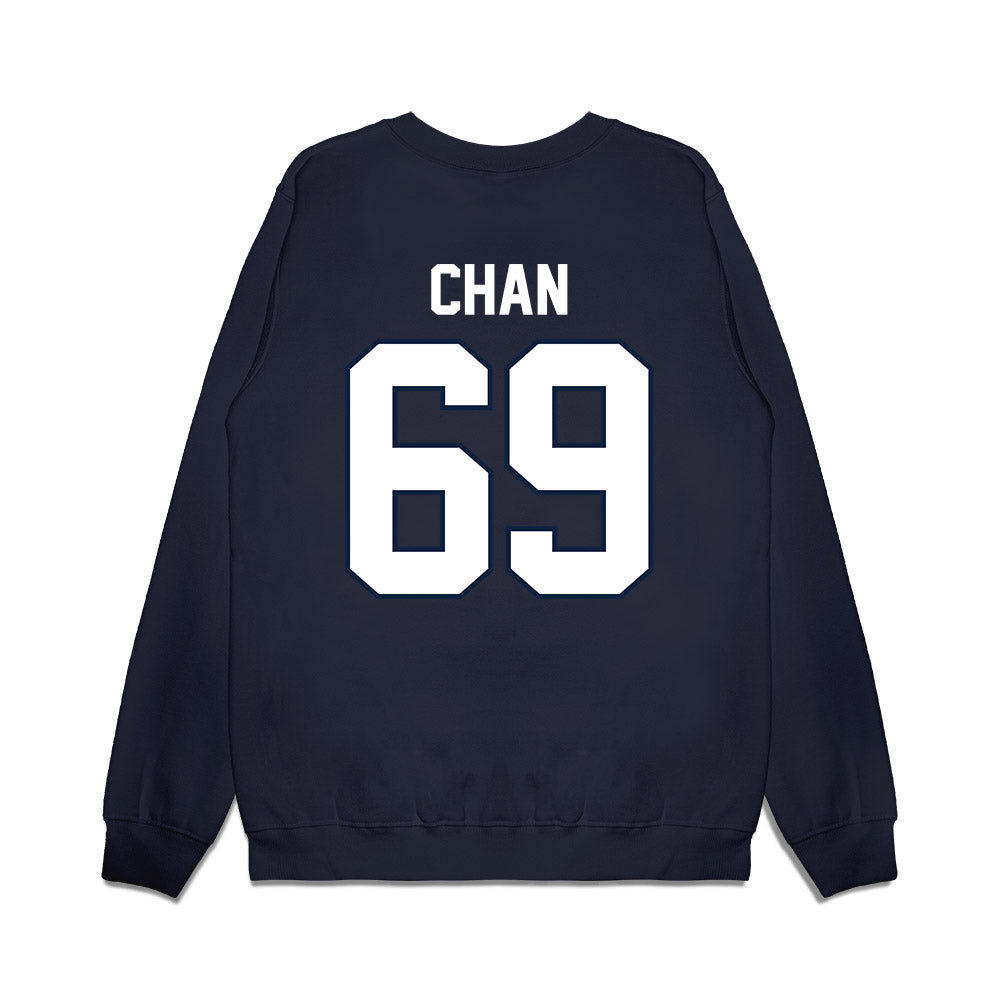 UConn - NCAA Football : Ty Chan - Vintage Helmet Premium Crewneck Sweatshirt-1