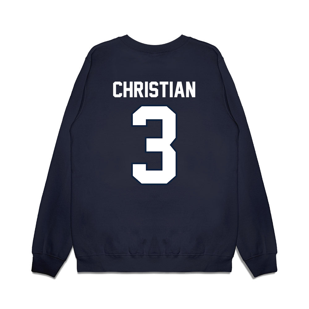 UConn - NCAA Football : Kenji Christian - Vintage Helmet Premium Crewneck Sweatshirt-1