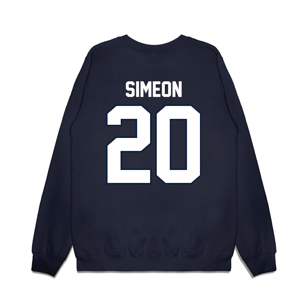 UConn - NCAA Football : Shawn Simeon - Vintage Helmet Premium Crewneck Sweatshirt-1