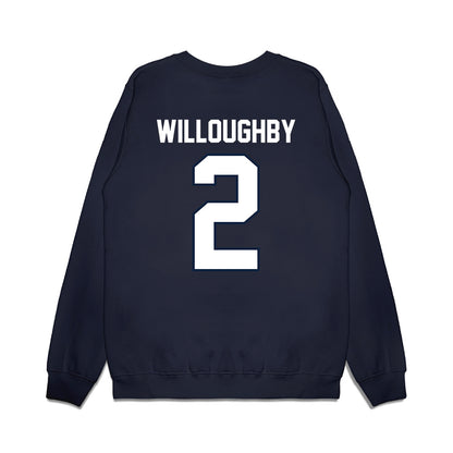UConn - NCAA Football : Jediyah Willoughby - Vintage Helmet Premium Crewneck Sweatshirt-1