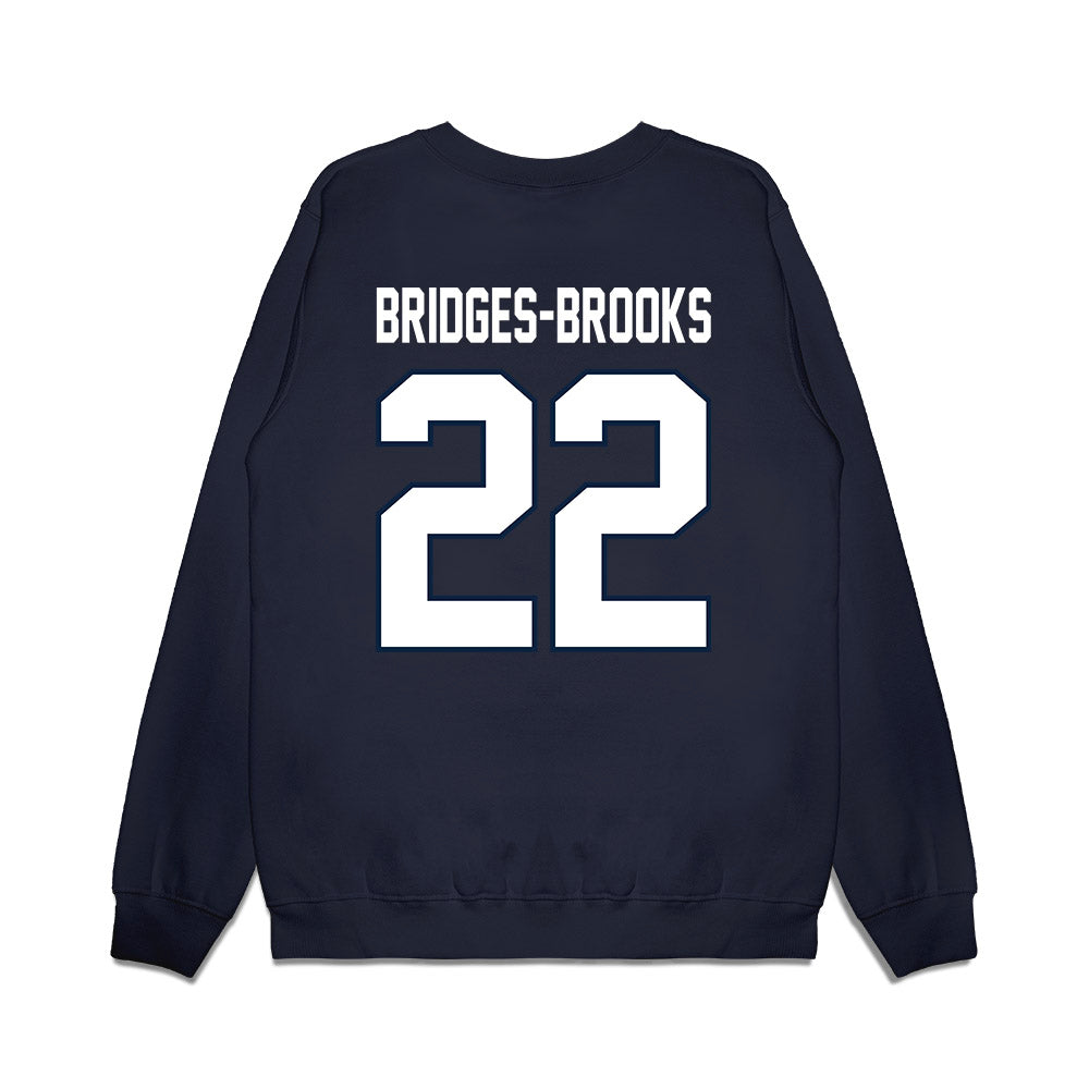 UConn - NCAA Football : Axavier Bridges-Brooks - Vintage Helmet Premium Crewneck Sweatshirt-1