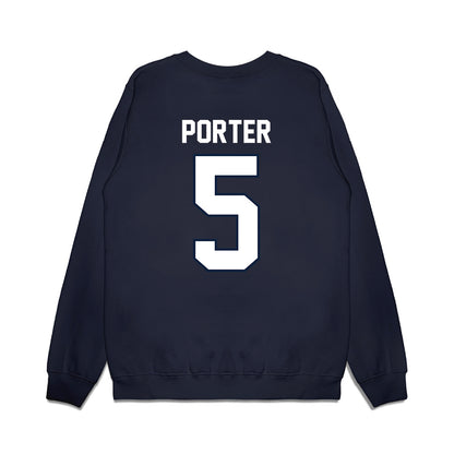 UConn - NCAA Football : Shamar Porter - Vintage Helmet Premium Crewneck Sweatshirt-1