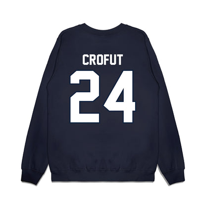 UConn - NCAA Football : Tashi Crofut - Vintage Helmet Premium Crewneck Sweatshirt-1