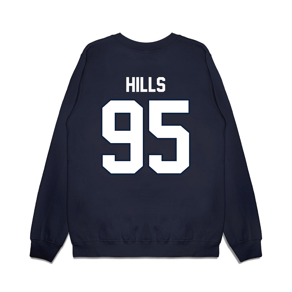 UConn - NCAA Football : Melvin Hills - Vintage Helmet Premium Crewneck Sweatshirt-1