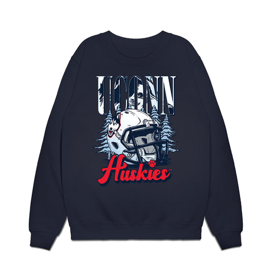 UConn - NCAA Football : Tyler Marescot - Vintage Helmet Premium Crewneck Sweatshirt-0