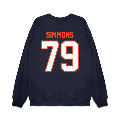 Auburn - NCAA Football : Jo Simmons - Vintage Helmet Premium Crewneck Sweatshirt-1