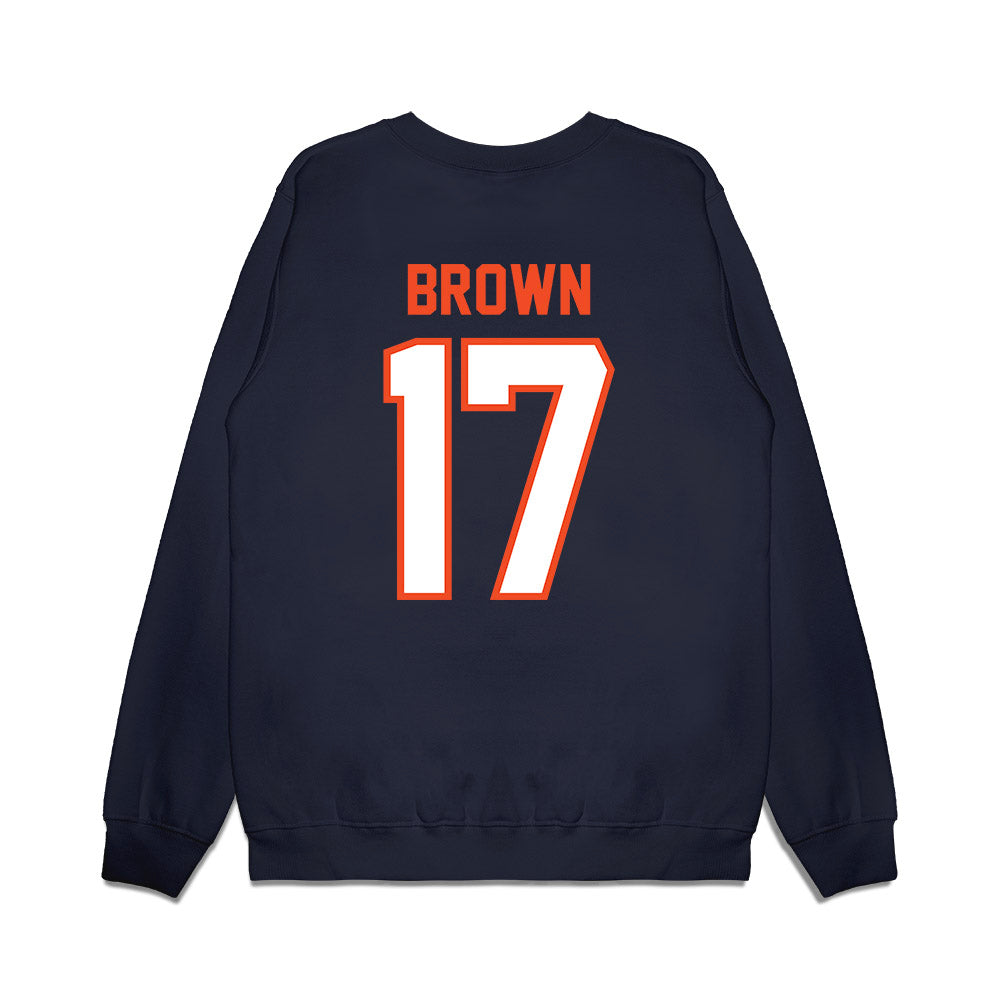 Auburn - NCAA Football : Byrum Brown - Vintage Helmet Premium Crewneck Sweatshirt-1