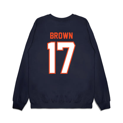 Auburn - NCAA Football : Byrum Brown - Vintage Helmet Premium Crewneck Sweatshirt-1
