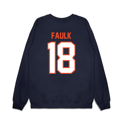 Auburn - NCAA Football : J.J. Faulk - Vintage Helmet Premium Crewneck Sweatshirt-1