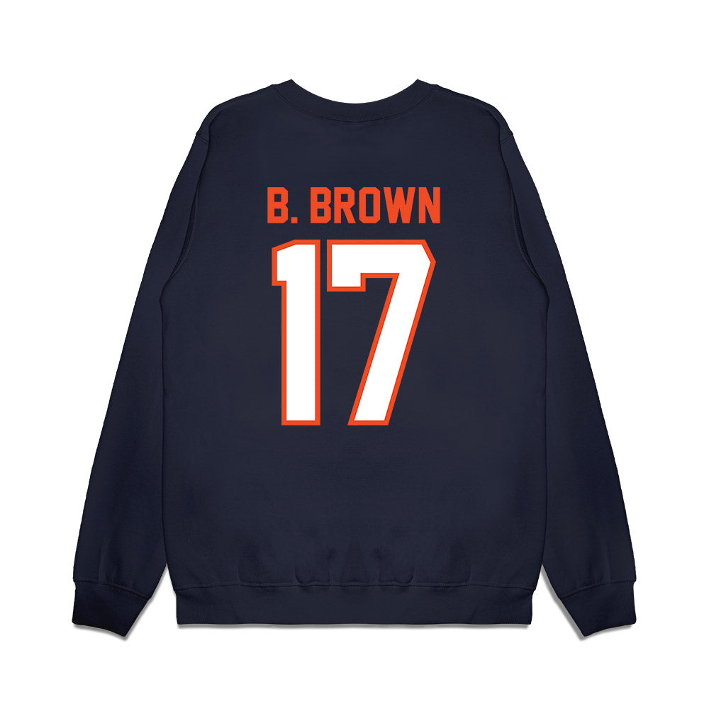Auburn - NCAA Football : Byrum Brown - Vintage Helmet Premium Crewneck Sweatshirt-1