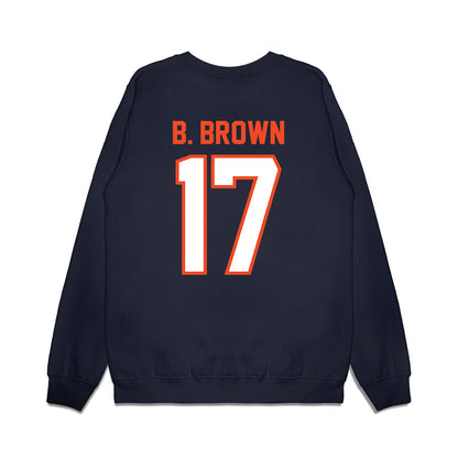 Auburn - NCAA Football : Byrum Brown - Vintage Helmet Premium Crewneck Sweatshirt-1