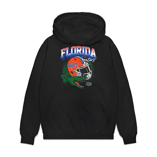 Florida - NCAA Football : J'Vari Flowers - Vintage Helmet Premium Hooded Sweatshirt-0