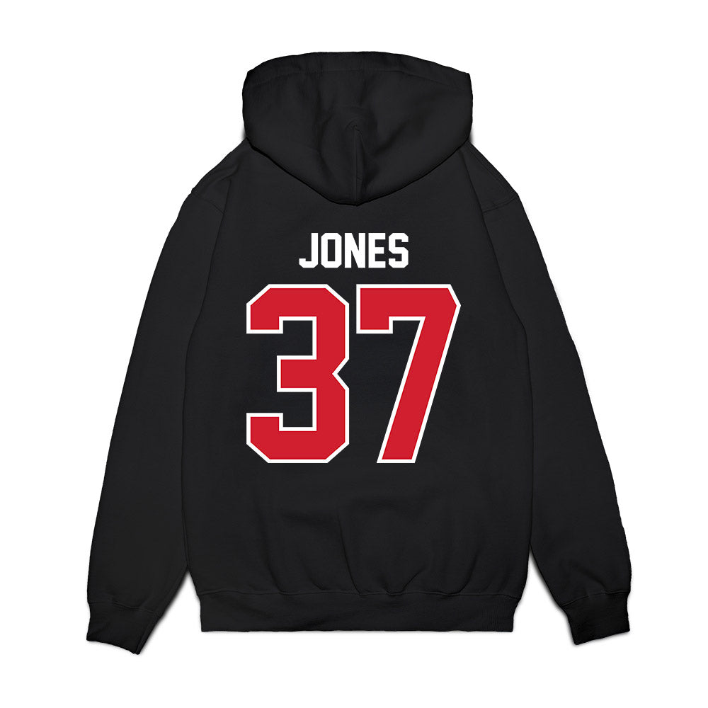 Nebraska - NCAA Football : Donovan Jones - Vintage Helmet Premium Hooded Sweatshirt-1