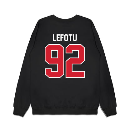 Nebraska - NCAA Football : Sua Lefotu - Vintage Helmet Premium Crewneck Sweatshirt-1