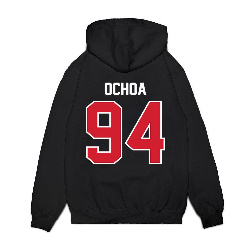 Nebraska - NCAA Football : Jordan Ochoa - Vintage Helmet Premium Hooded Sweatshirt-1
