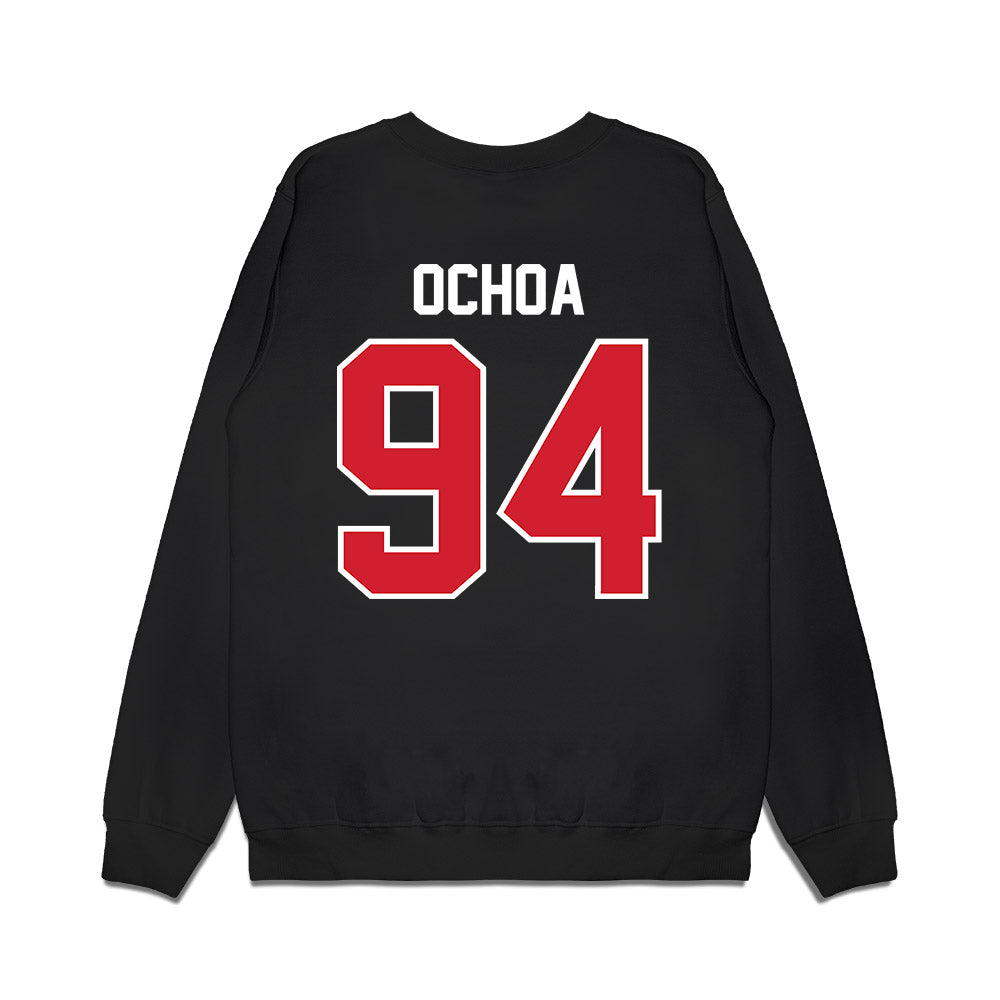 Nebraska - NCAA Football : Jordan Ochoa - Vintage Helmet Premium Crewneck Sweatshirt-1
