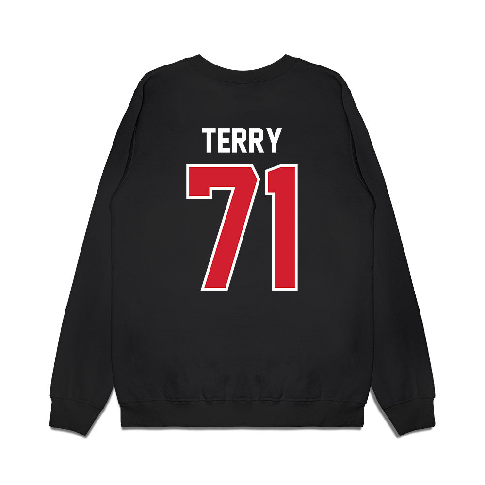 Nebraska - NCAA Football : Tyson Terry - Vintage Helmet Premium Crewneck Sweatshirt-1