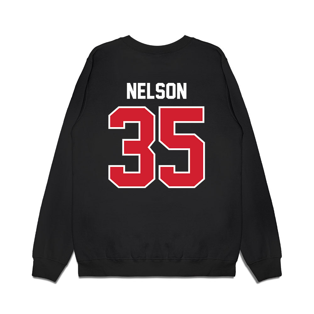 Nebraska - NCAA Football : Mekhi Nelson - Vintage Helmet Premium Crewneck Sweatshirt-1