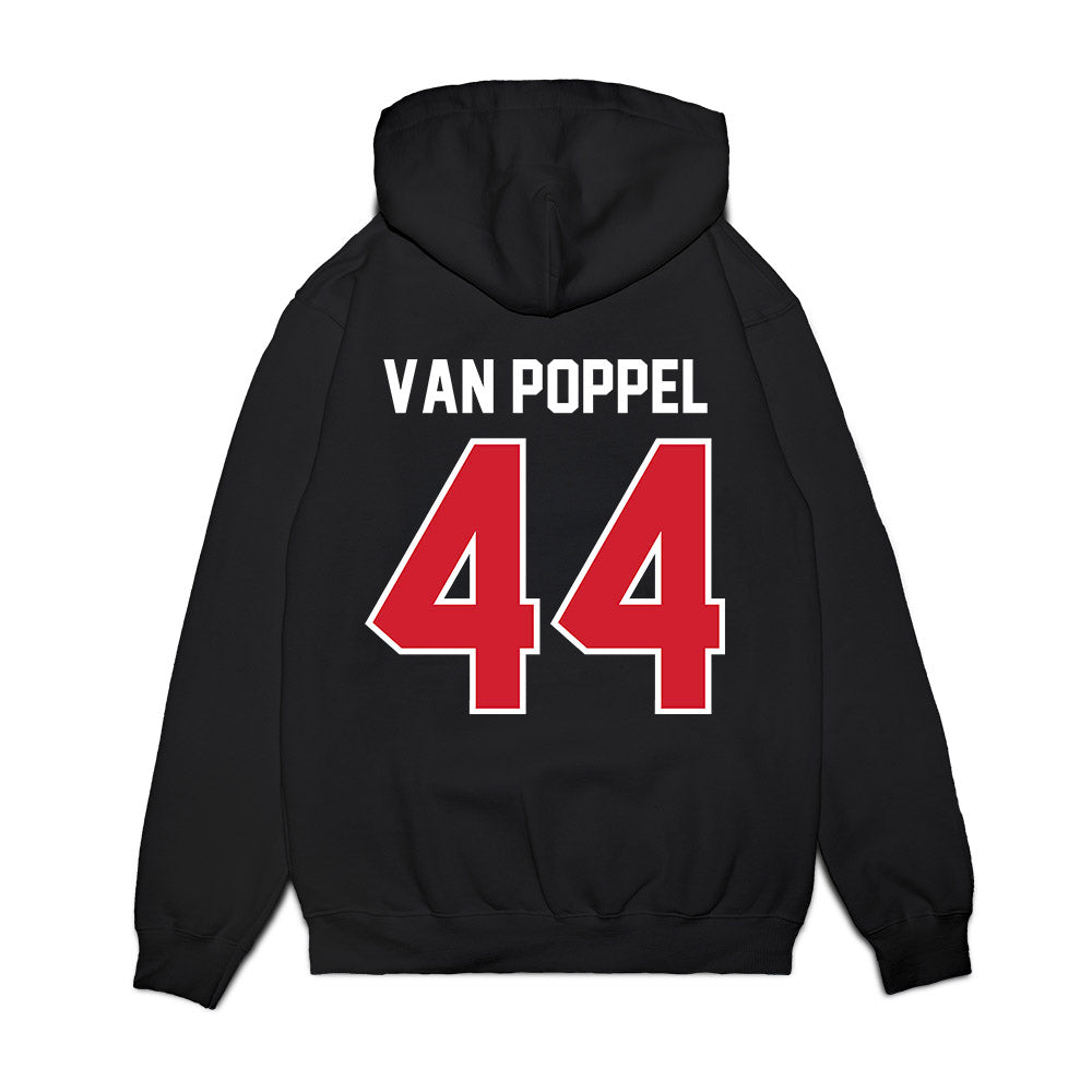 Nebraska - NCAA Football : Riley Van Poppel - Vintage Helmet Premium Hooded Sweatshirt-1