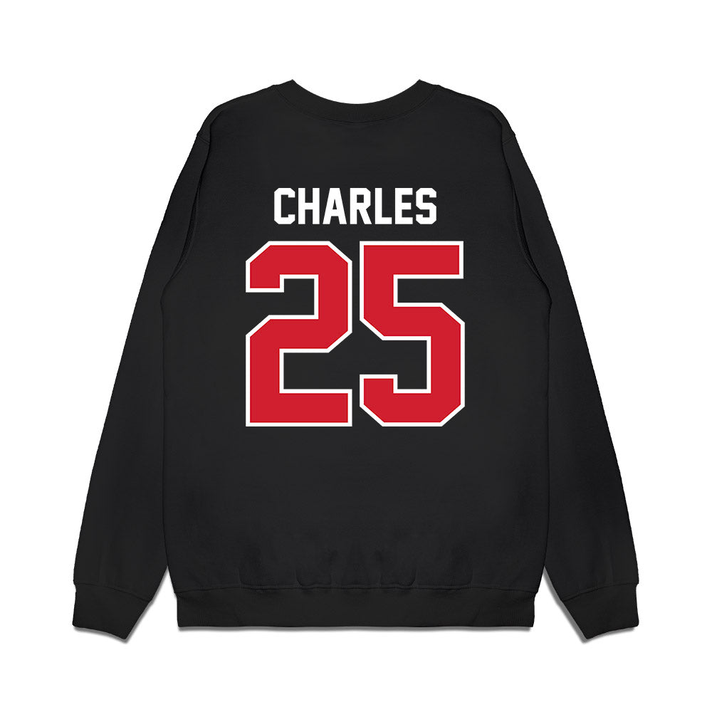 Nebraska - NCAA Football : Jeremiah charles - Vintage Helmet Premium Crewneck Sweatshirt-1