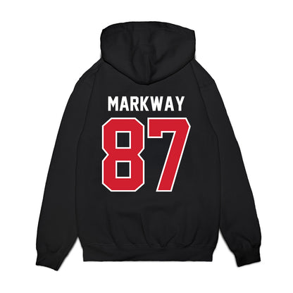 Nebraska - NCAA Football : Mac Markway - Vintage Helmet Premium Hooded Sweatshirt-1