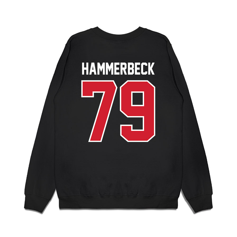 Nebraska - NCAA Football : Shawn Hammerbeck - Vintage Helmet Premium Crewneck Sweatshirt-1