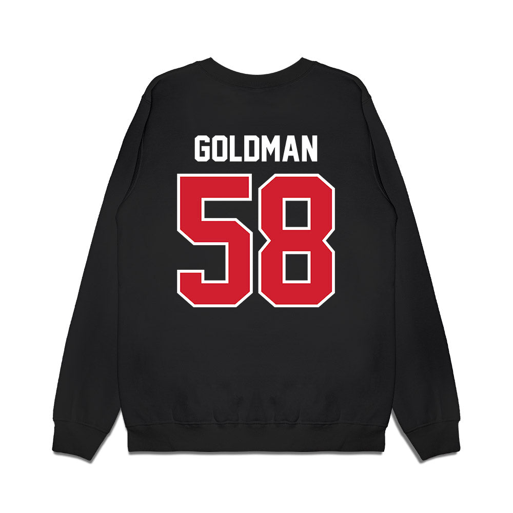Nebraska - NCAA Football : Mason Goldman - Vintage Helmet Premium Crewneck Sweatshirt-1