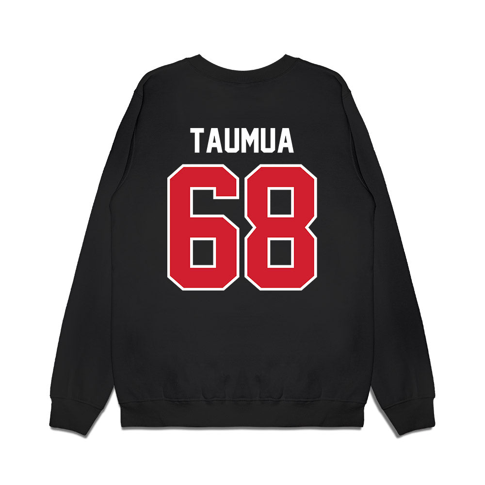 Nebraska - NCAA Football : Preston Taumua - Vintage Helmet Premium Crewneck Sweatshirt-1