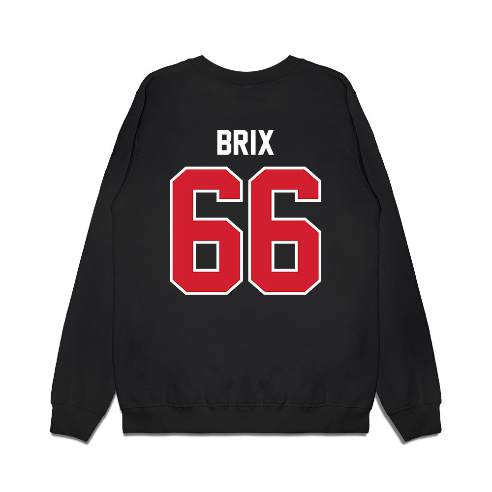 Nebraska - NCAA Football : Grant Brix - Vintage Helmet Premium Crewneck Sweatshirt-1