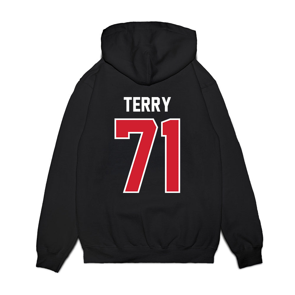 Nebraska - NCAA Football : Tyson Terry - Vintage Helmet Premium Hooded Sweatshirt-1