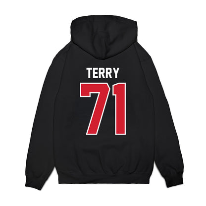 Nebraska - NCAA Football : Tyson Terry - Vintage Helmet Premium Hooded Sweatshirt-1