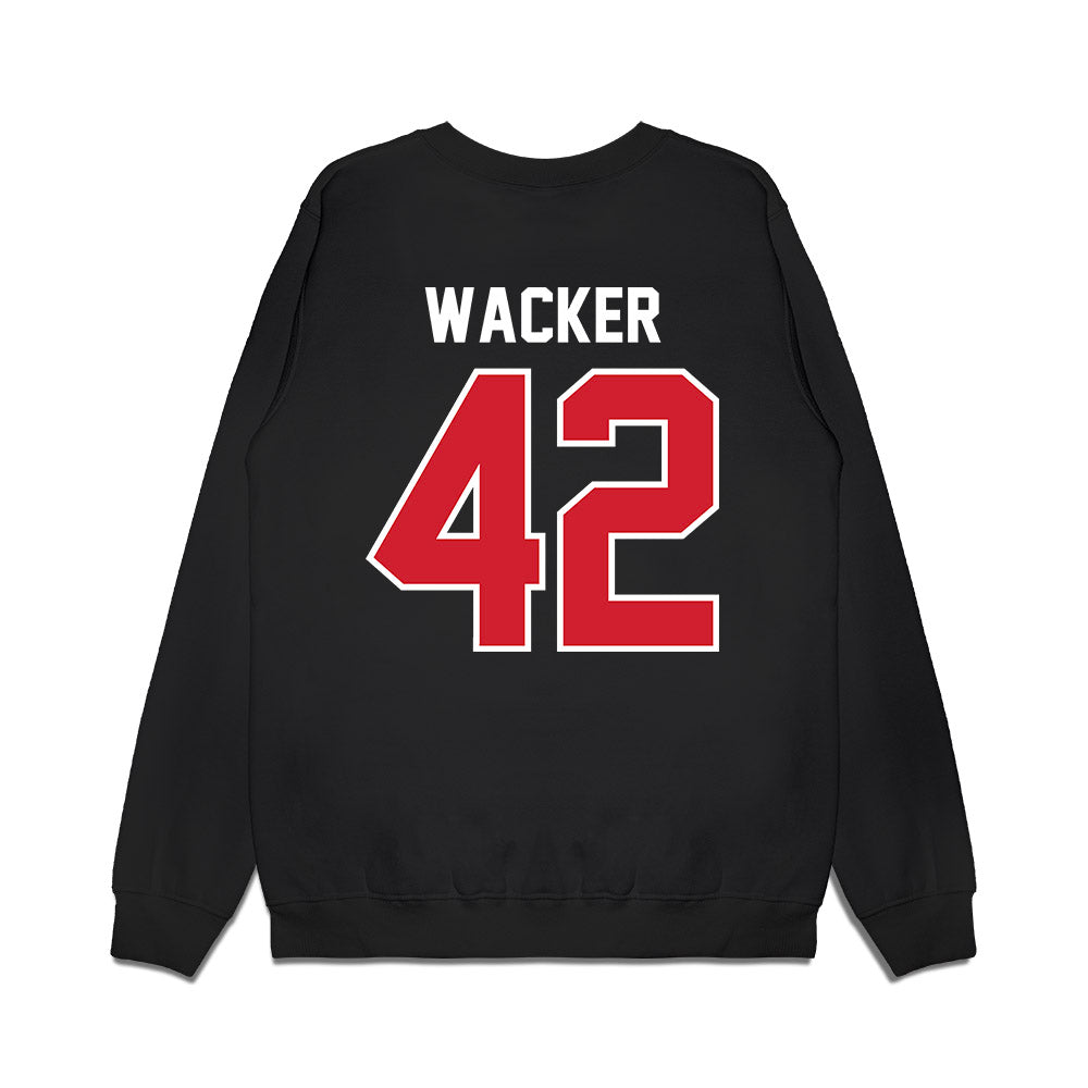 Nebraska - NCAA Football : Derek Wacker - Vintage Helmet Premium Crewneck Sweatshirt-1