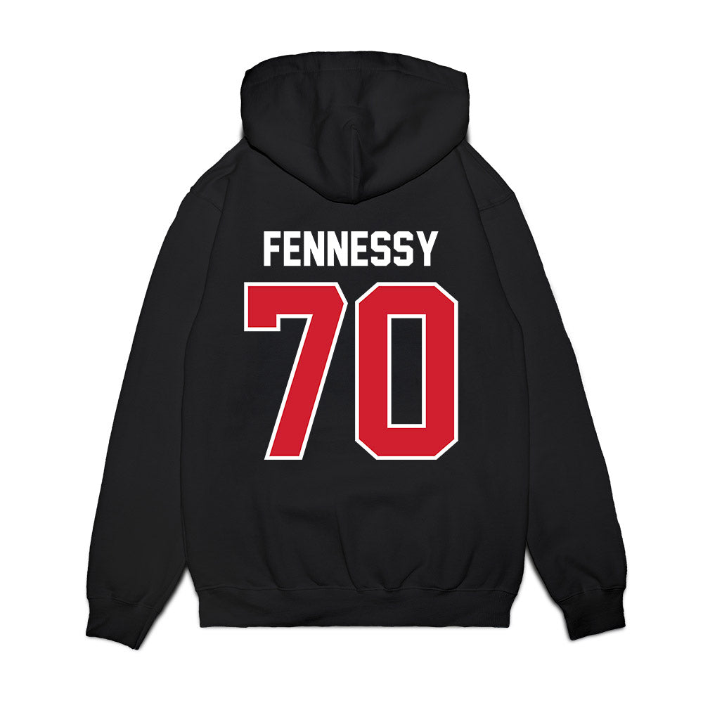 Nebraska - NCAA Football : Nolan Fennessy - Vintage Helmet Premium Hooded Sweatshirt-1