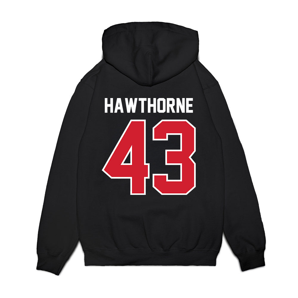 Nebraska - NCAA Football : Will Hawthorne - Vintage Helmet Premium Hooded Sweatshirt-1