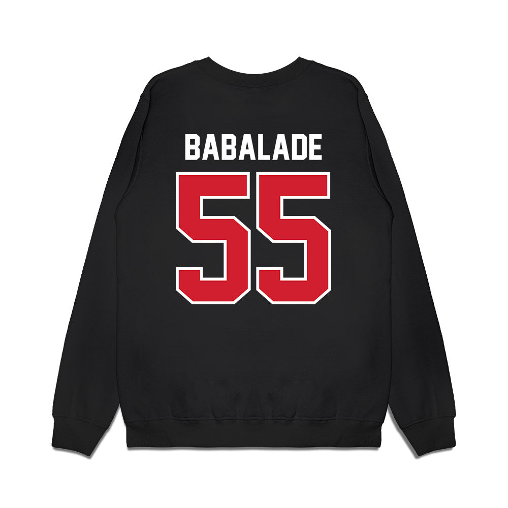 Nebraska - NCAA Football : Tree Babalade - Vintage Helmet Premium Crewneck Sweatshirt-1