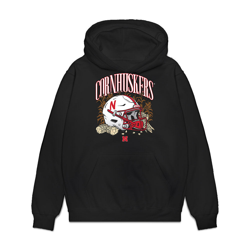 Nebraska - NCAA Football : Paul Mubenga - Vintage Helmet Premium Hooded Sweatshirt-0