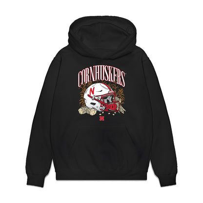 Nebraska - NCAA Football : Bode Soukup - Vintage Helmet Premium Hooded Sweatshirt-0