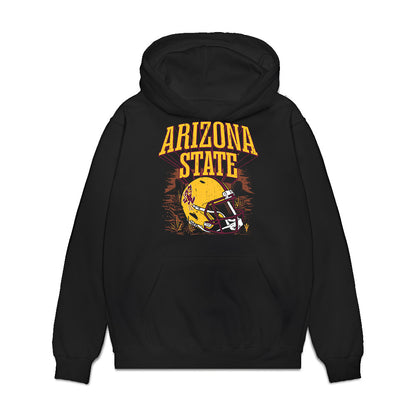 Arizona State - NCAA Football : Jeff Sims - Vintage Helmet Premium Hooded Sweatshirt-0