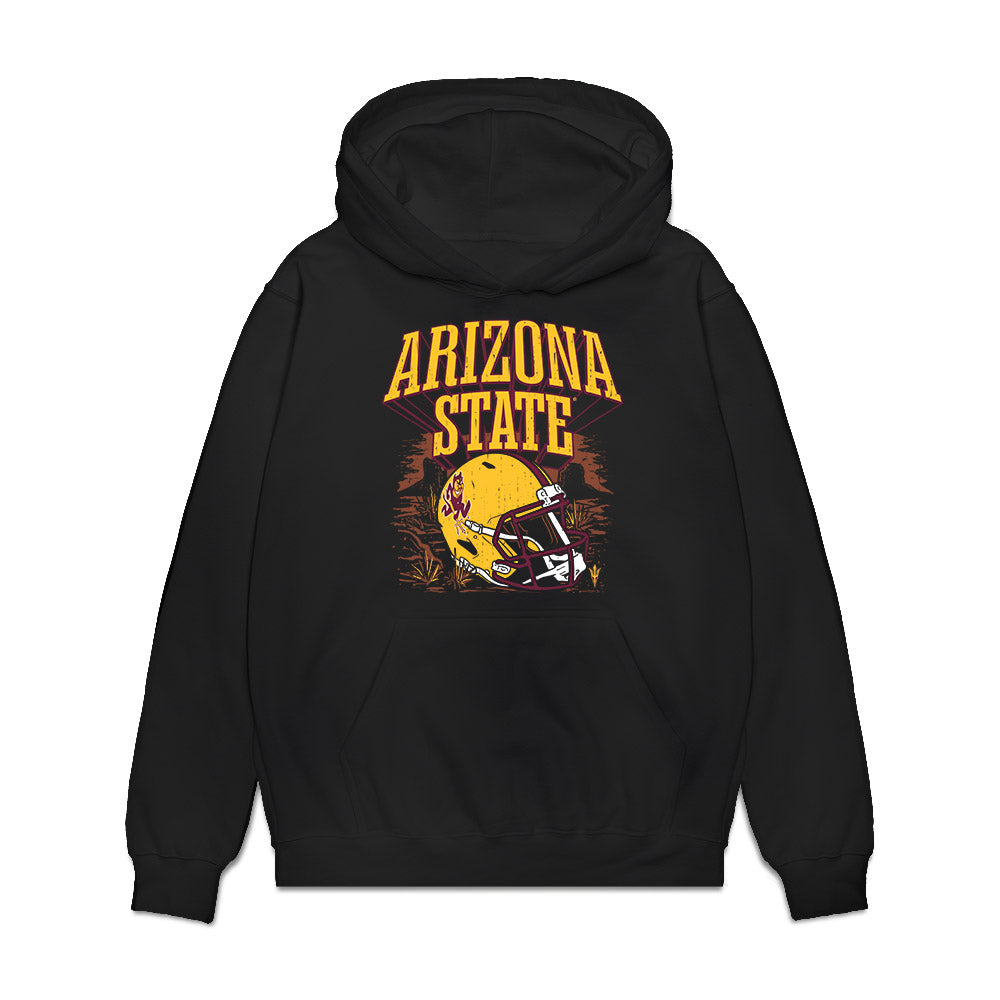 Arizona State - NCAA Football : Derek Eusebio - Vintage Helmet Premium Hooded Sweatshirt-0