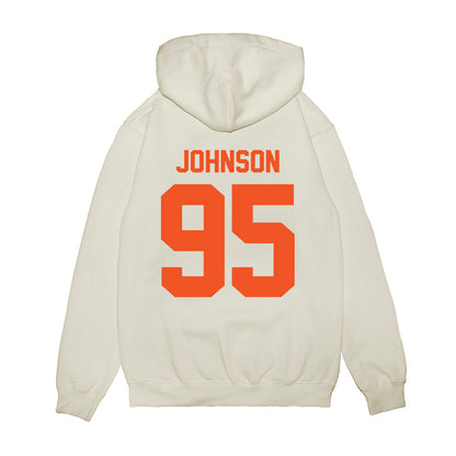 Oklahoma State - NCAA Football : Jaleel Johnson - Vintage Helmet Premium Hooded Sweatshirt-1