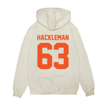 Oklahoma State - NCAA Football : Caleb Hackleman - Vintage Helmet Premium Hooded Sweatshirt-1