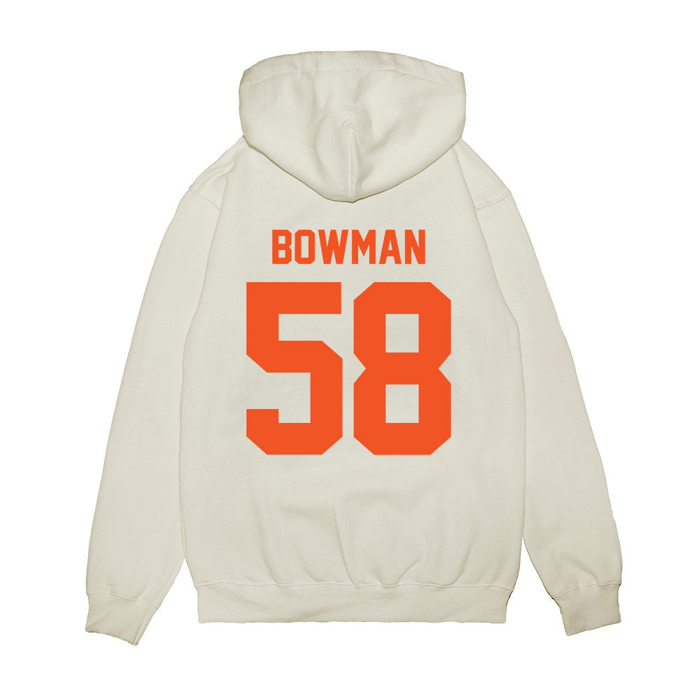 Oklahoma State - NCAA Football : Isaiah Bowman - Vintage Helmet Premium Hooded Sweatshirt-1