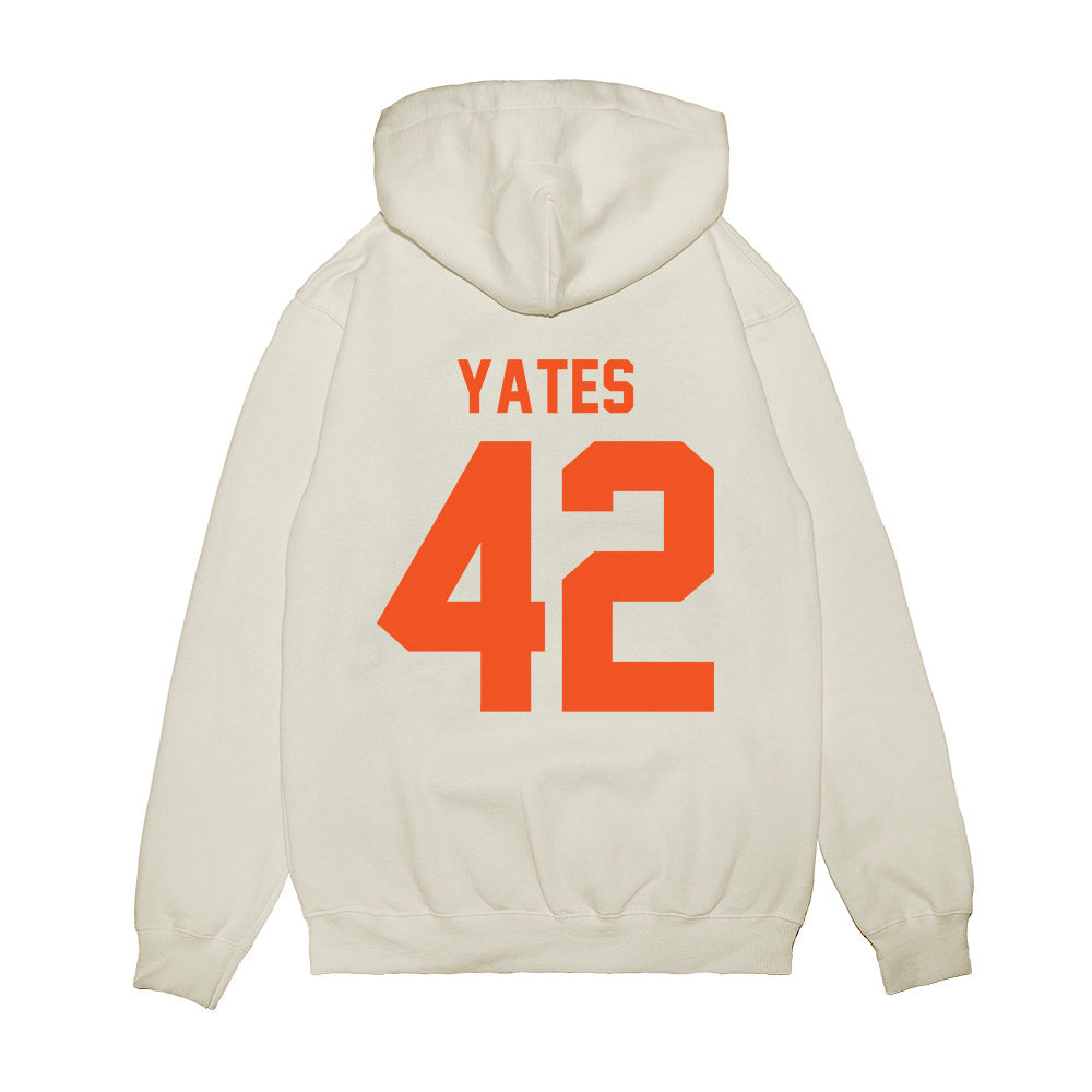 Oklahoma State - NCAA Football : Caden Yates - Vintage Helmet Premium Hooded Sweatshirt-1