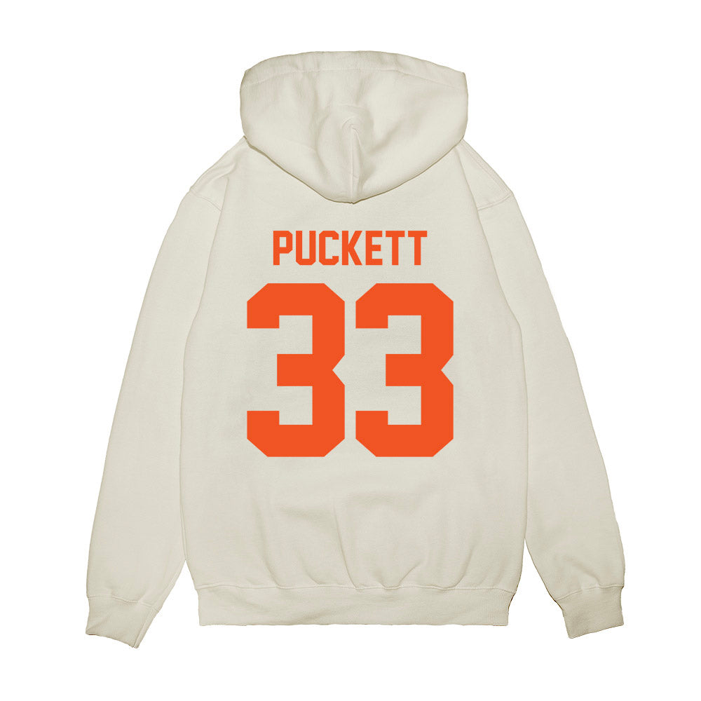 Oklahoma State - NCAA Football : Jack Puckett - Vintage Helmet Premium Hooded Sweatshirt-1