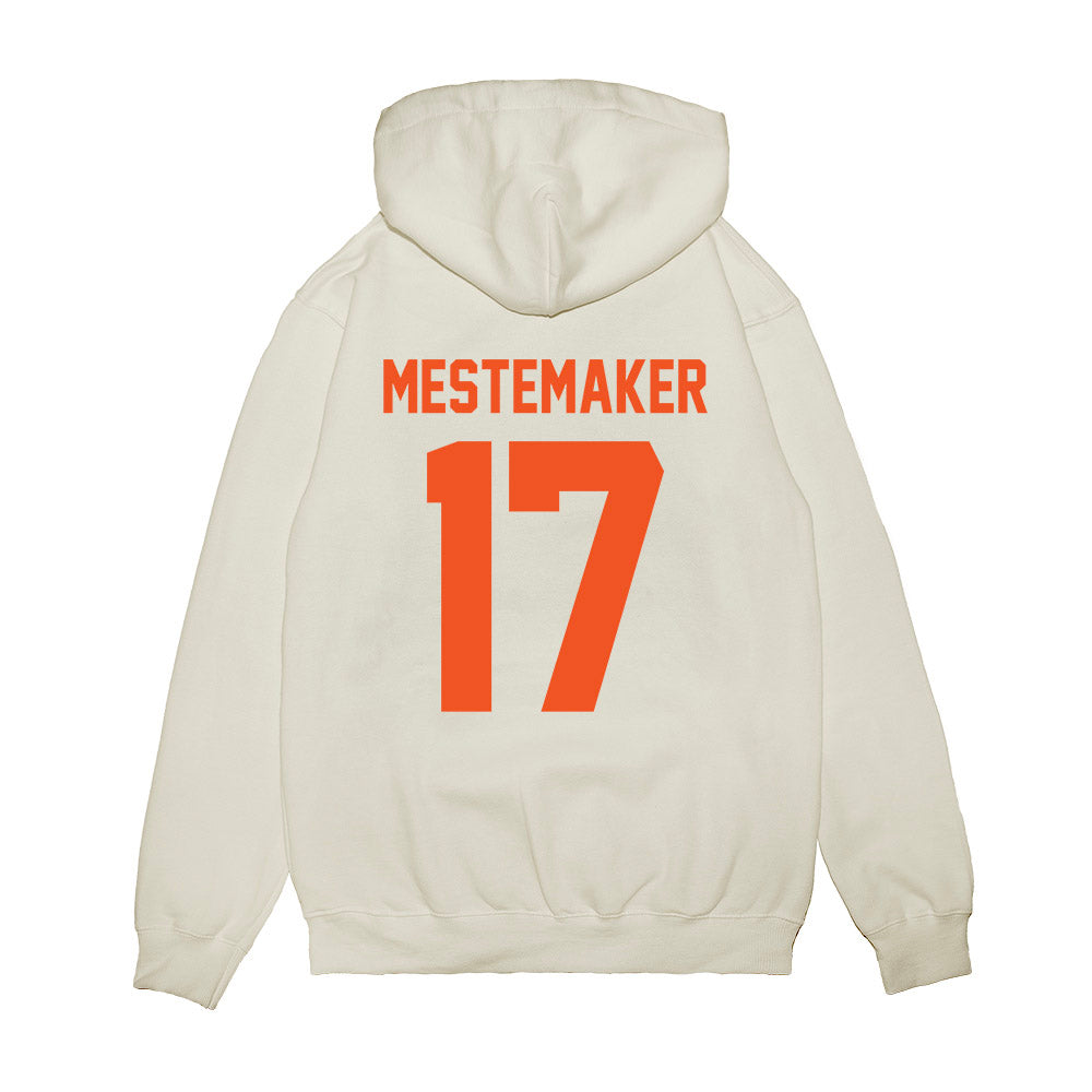 Oklahoma State - NCAA Football : Drew Mestemaker - Vintage Helmet Premium Hooded Sweatshirt-1