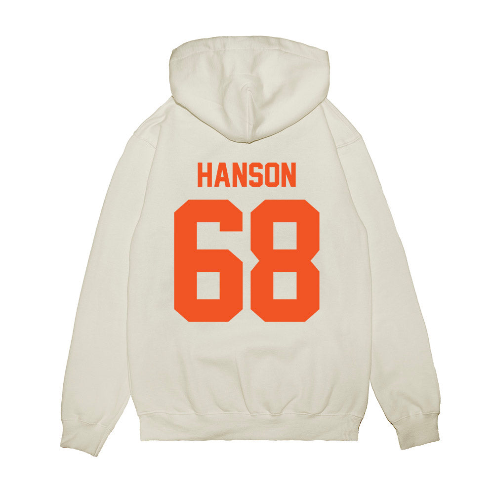 Oklahoma State - NCAA Football : Joseph Hanson - Vintage Helmet Premium Hooded Sweatshirt-1