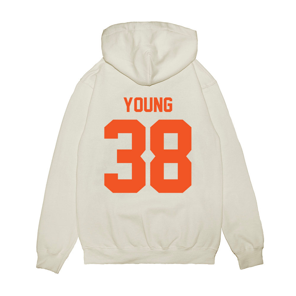 Oklahoma State - NCAA Football : Carlveon Young - Vintage Helmet Premium Hooded Sweatshirt-1